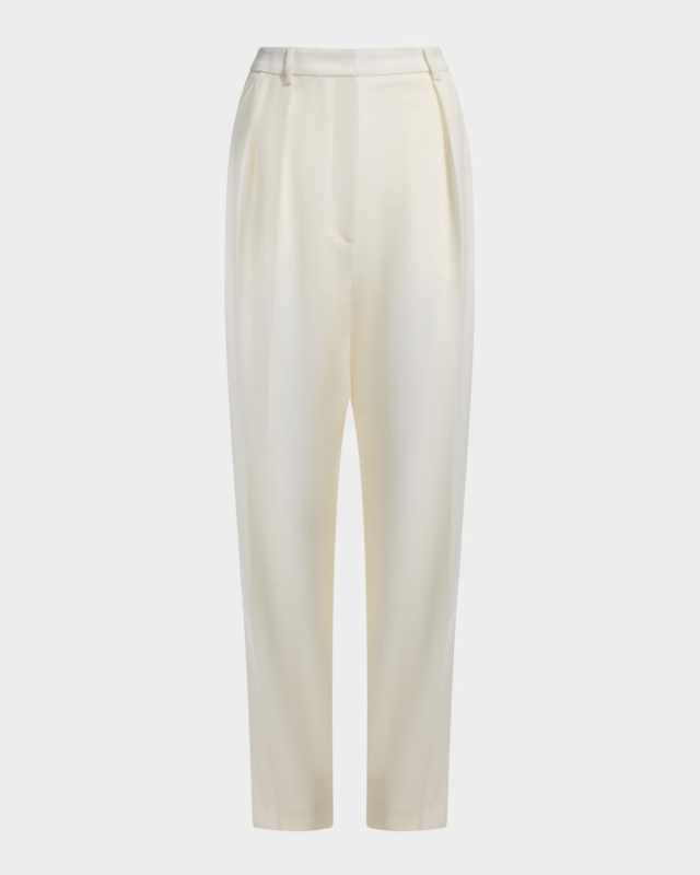 Emmett Pleated Tapered-Leg Wool Pants